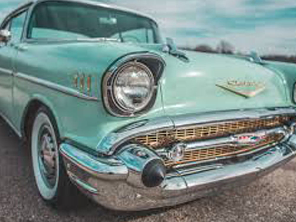Closeup of classic Cadillac front end
